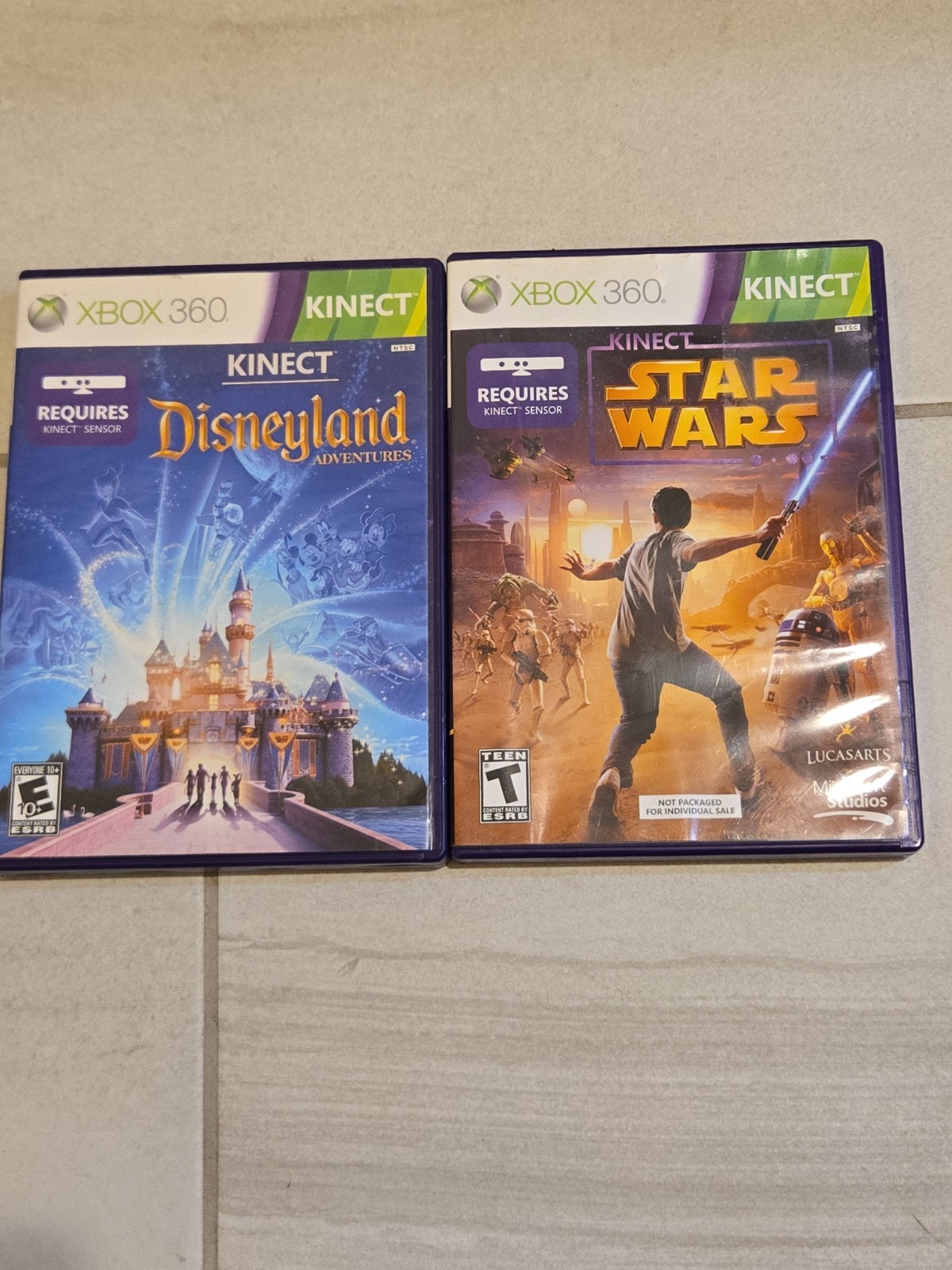2 xbox 360 kinect games Star Wars And Disneyland Adventures