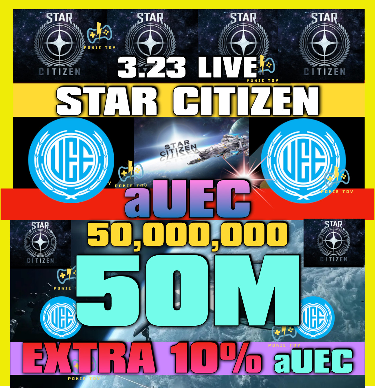 STAR CITIZEN AUEC🔥50M=50,000,000🔥VERSION 3.24.0 LIVE SC AUEC🎁10% FREE EXTRA🎁