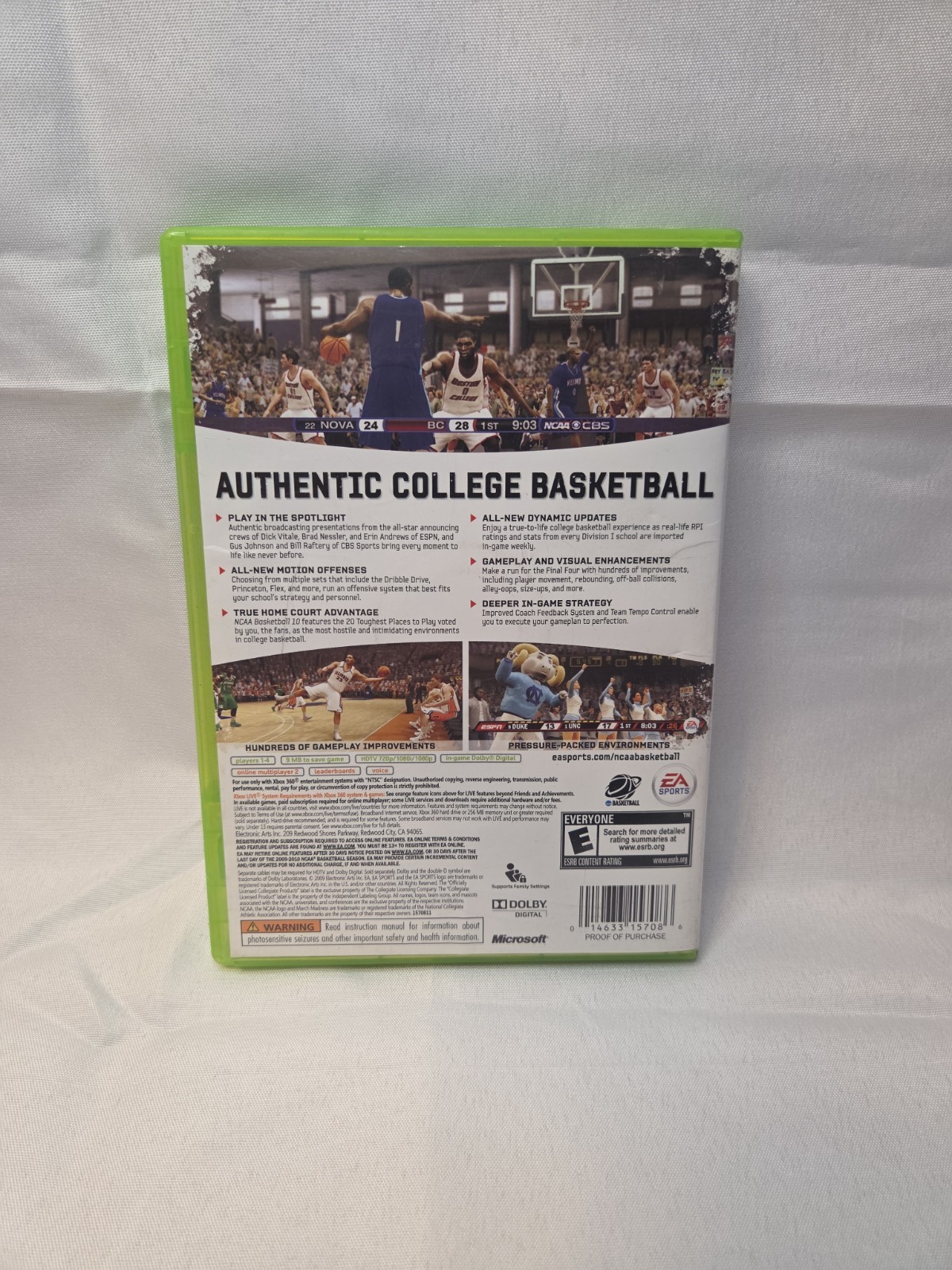 NCAA Basketball 10 (Microsoft Xbox 360) Complete With Manual (CIB) Tested