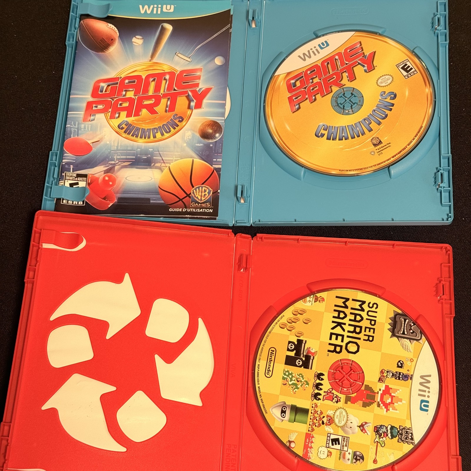 Wii U Game Lot: Game Party Champions & Super Mario Maker with Manuals