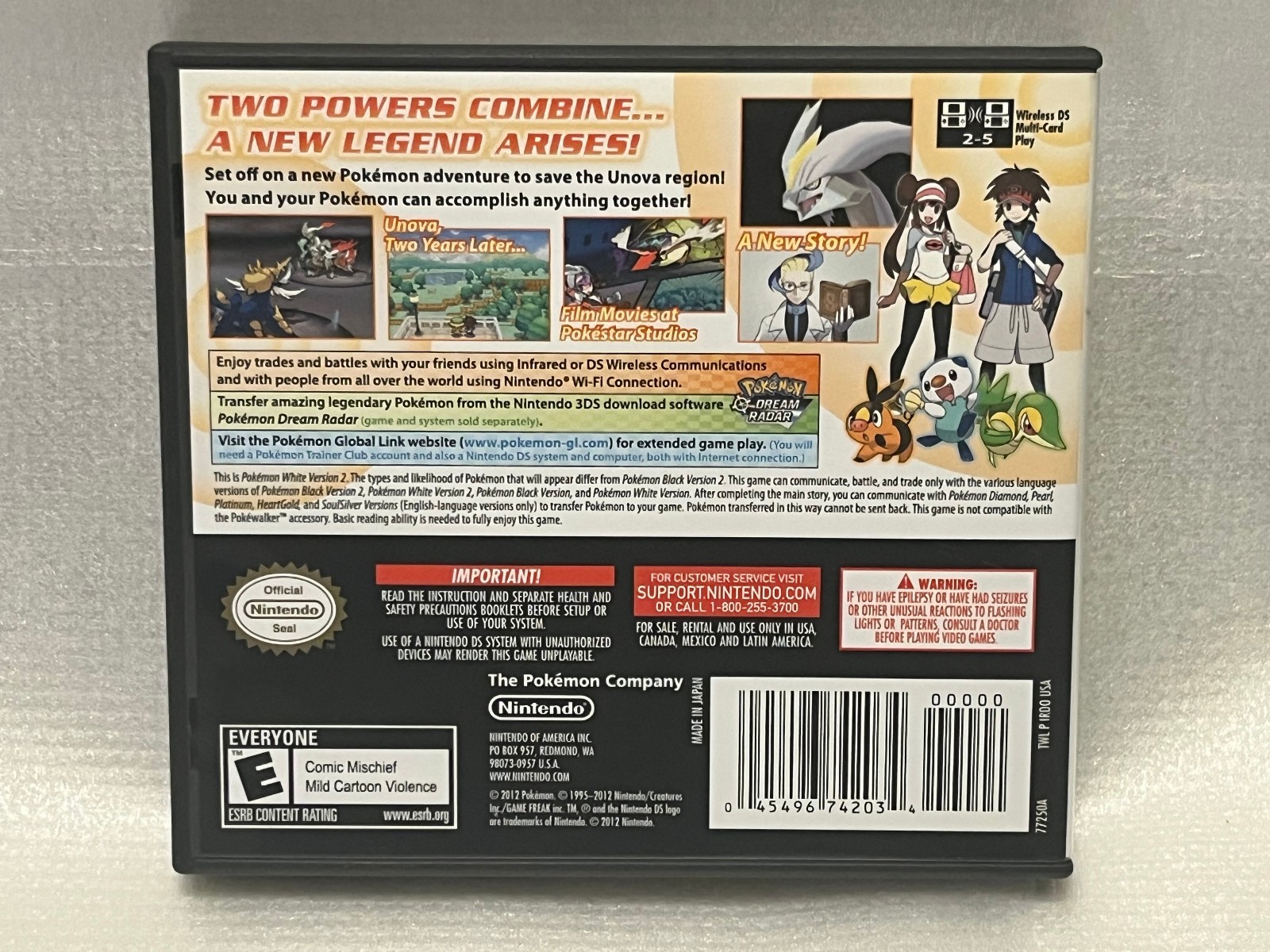 Pokemon White Version 2 Nintendo DS Complete CIB w/ Inserts Authentic GreatShape