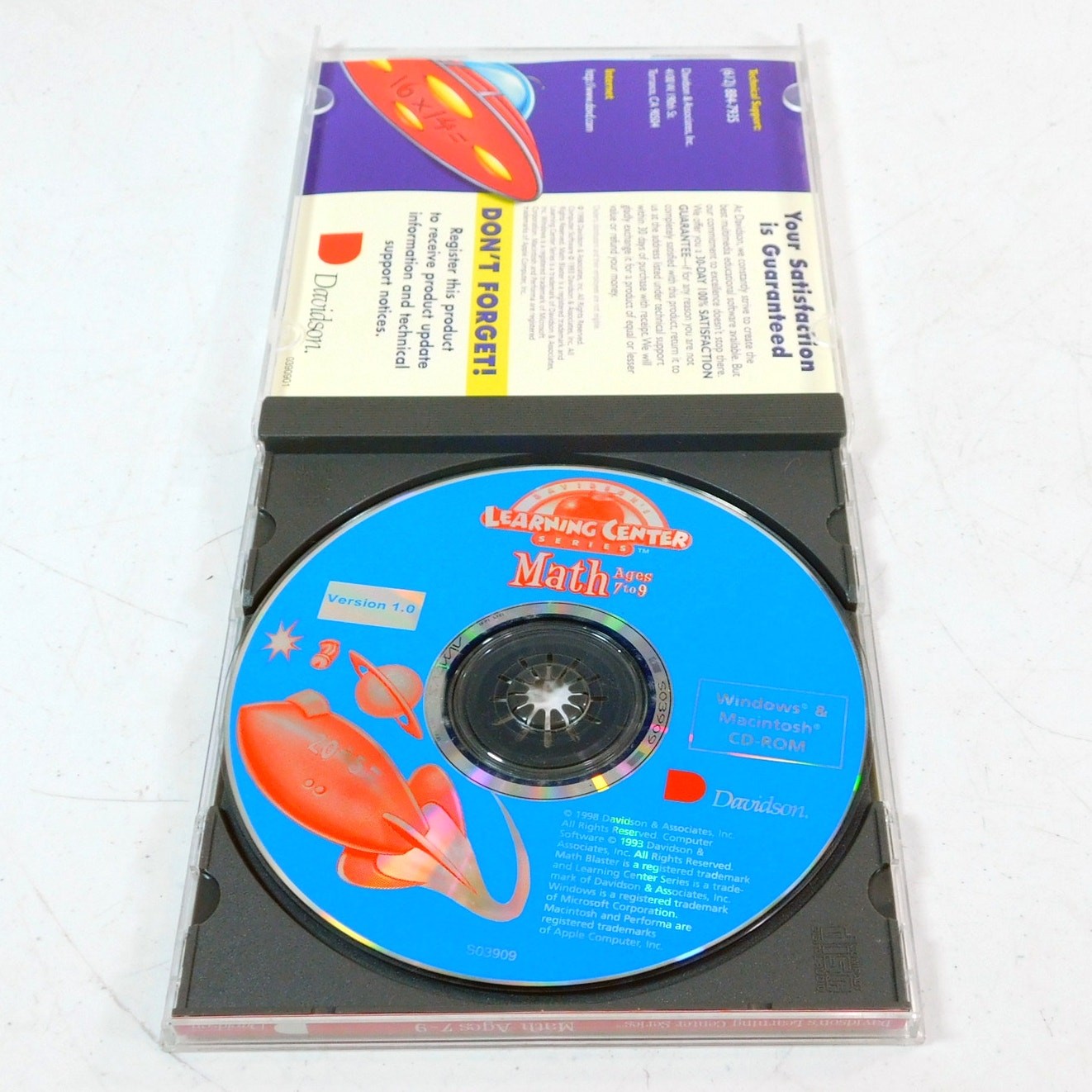Davidson Learning Center Math Ages 7 To 9 PC CD ROM Game Tested 1998 Jewel Case
