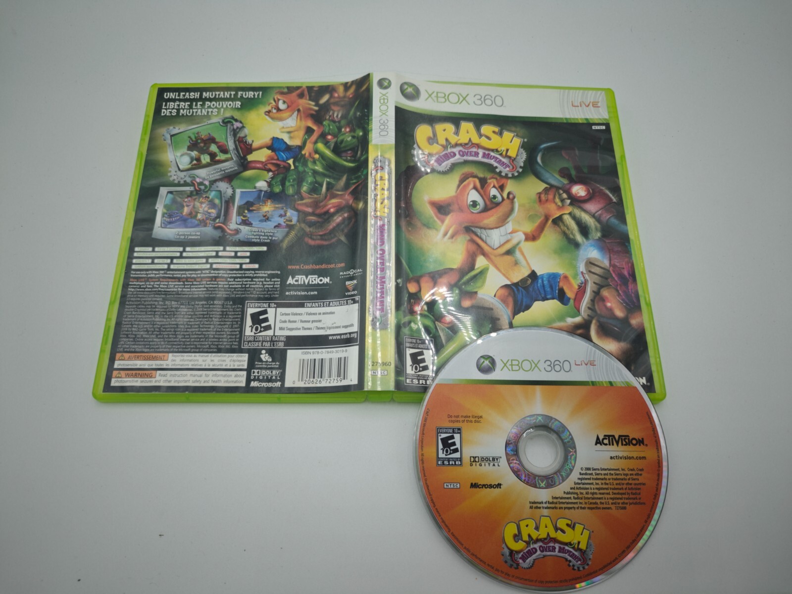 Crash Mind Over Mutant (Microsoft Xbox 360) 😒No Manual😒