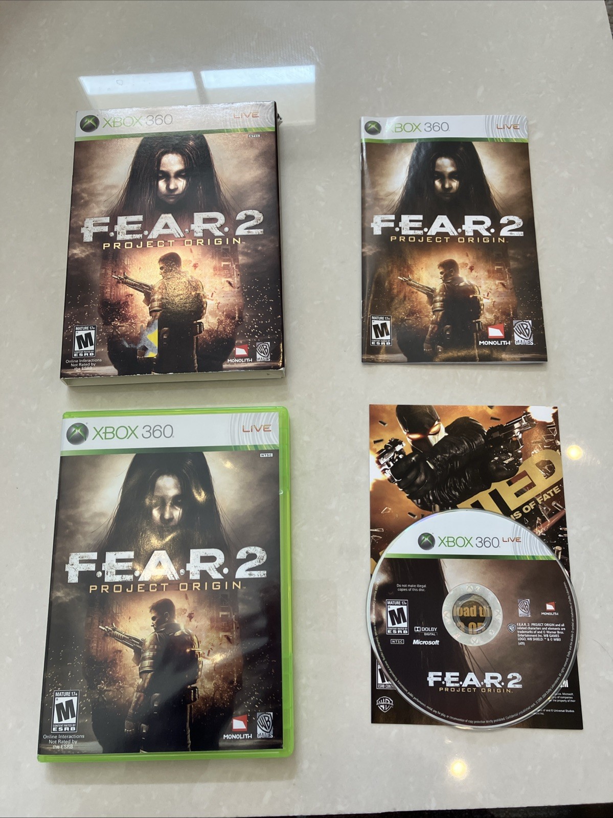 F.E.A.R. 2: Project Origin Xbox 360 CIB Complete w Manual & Slipcover Tested