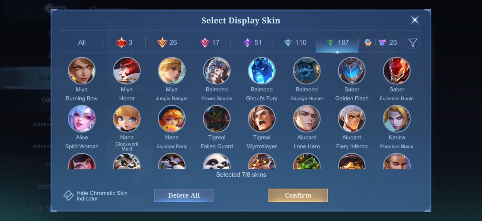 Mobile Legends (MLBB) Account – Mega Collector 3 (NA Account)