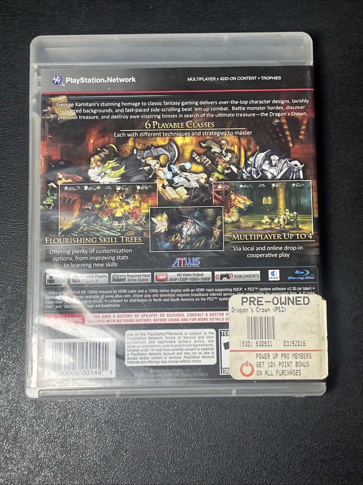 Dragons Crown – Sony PlayStation 3 With Manual