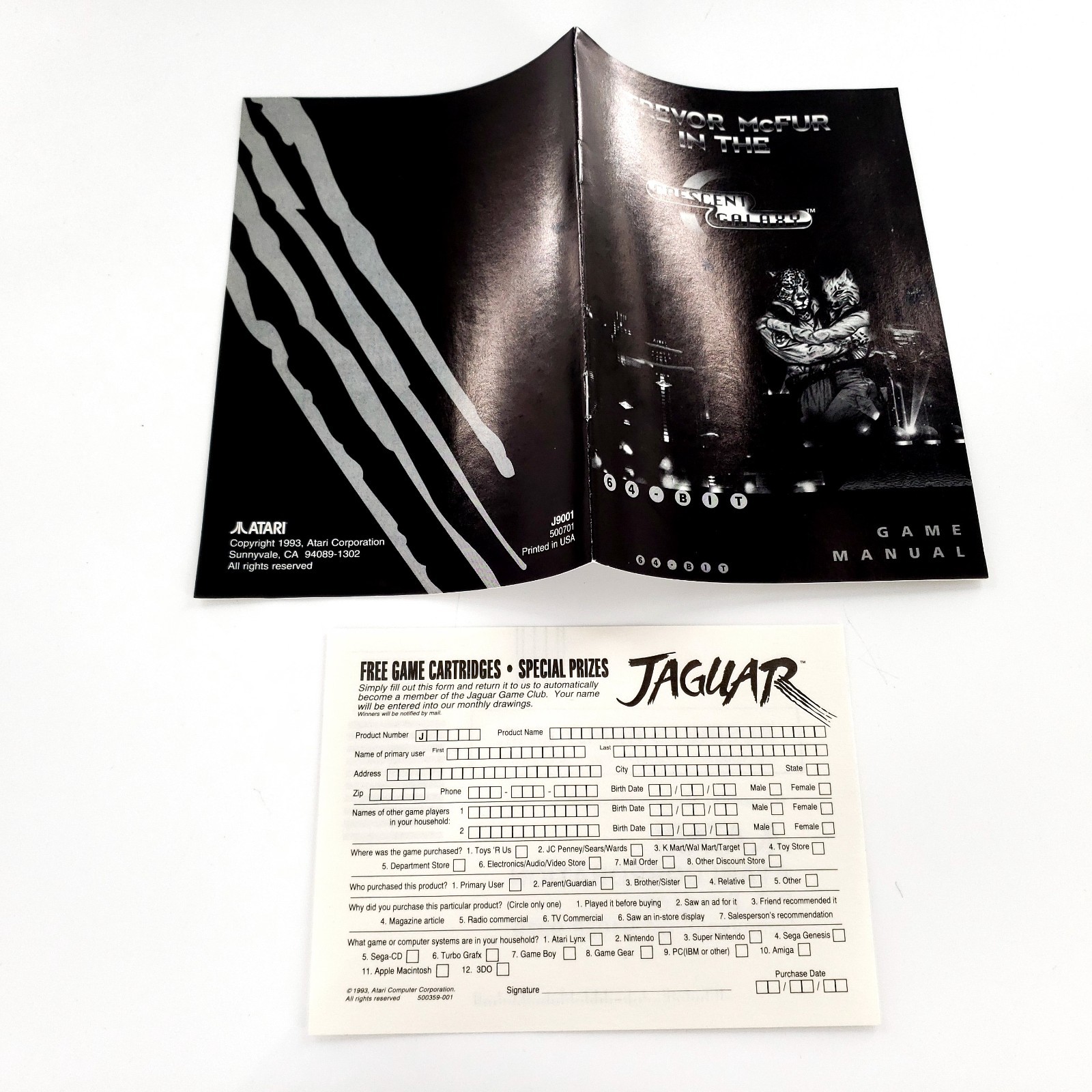Trevor McFur in the Crescent Galaxy Atari Jaguar Complete w/ Overlay Tested