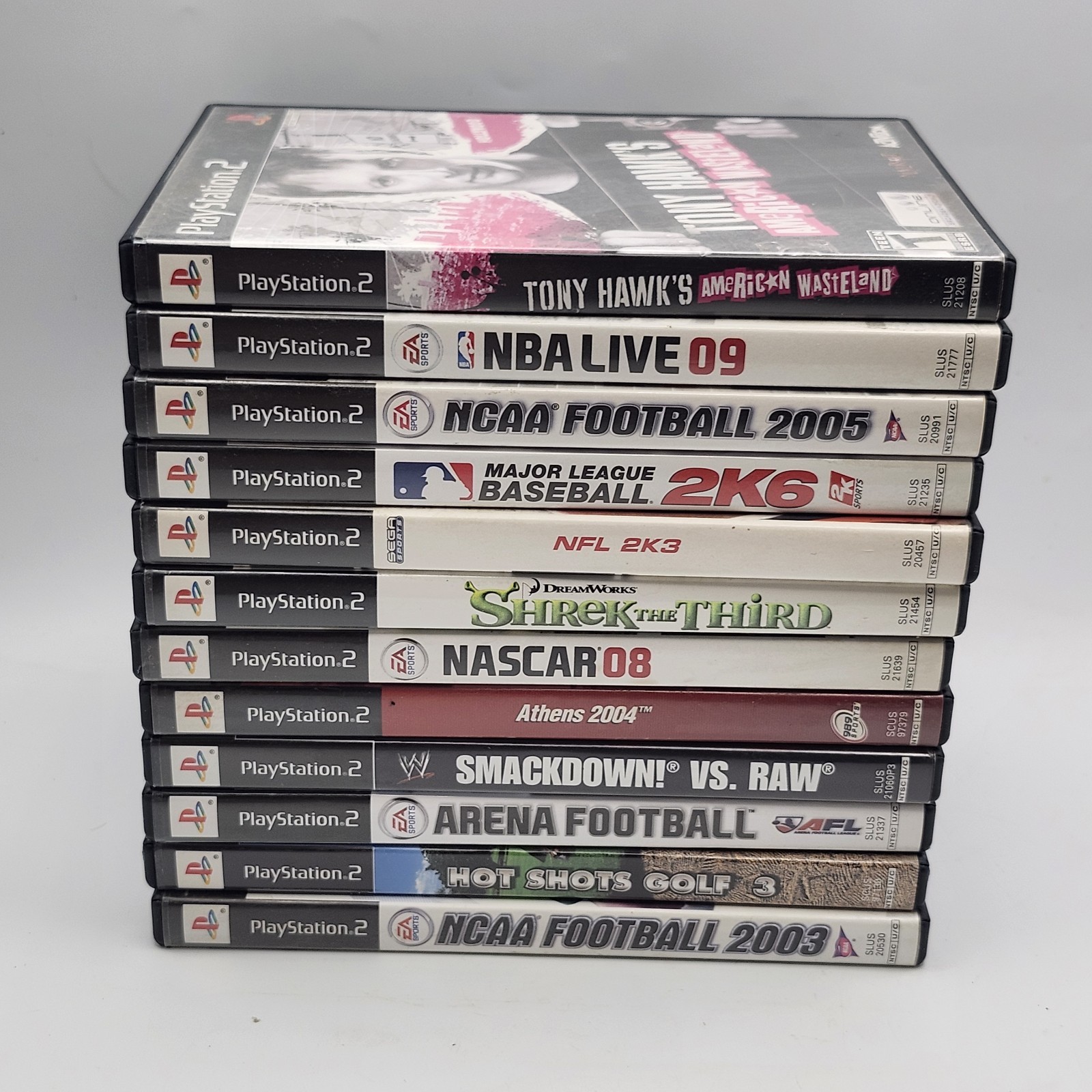 Lot of 12 Sony PlayStation 2 PS2 Games Shrek Nascar Tony Hawk Smackdown