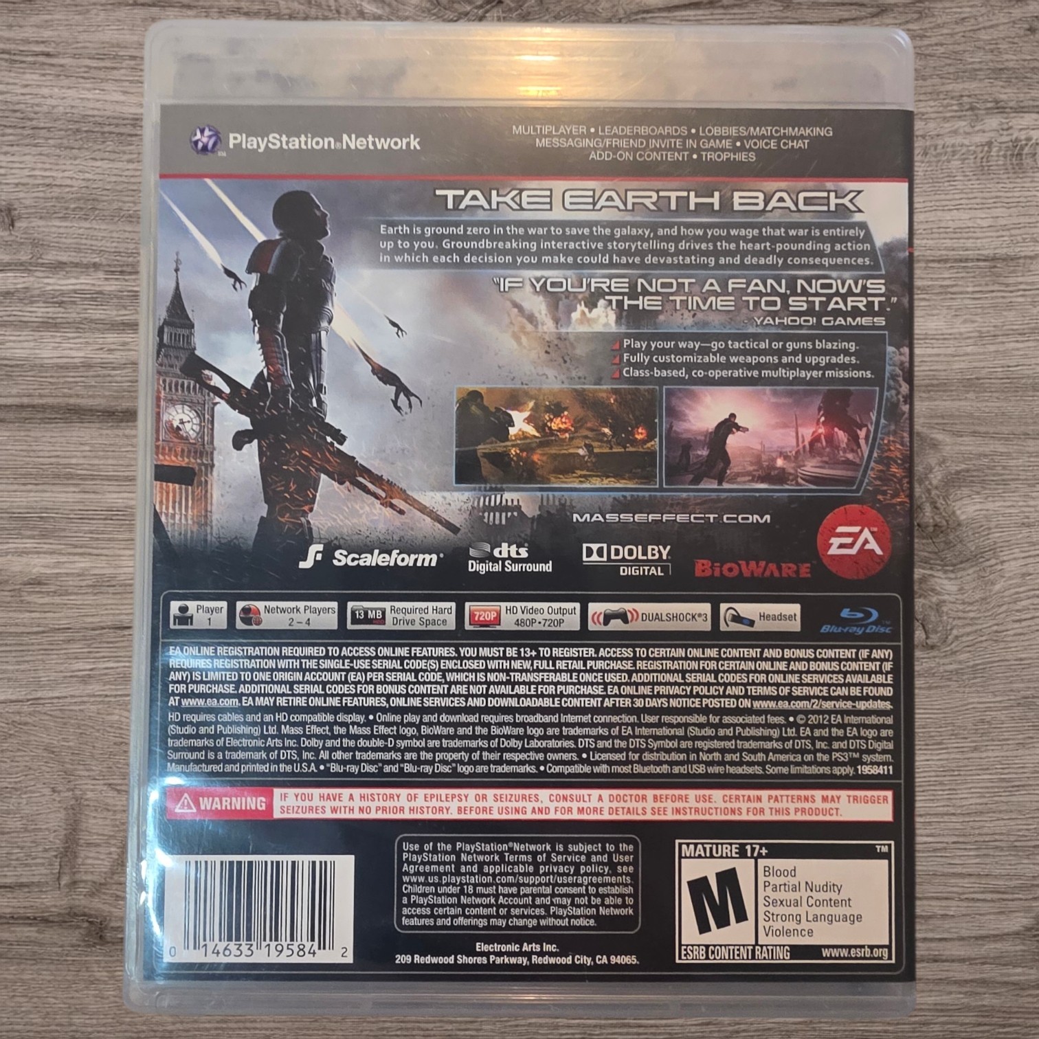 Mass Effect 3 PS3 EA 2012 NTSC Role Playing Action Series Manual Included
