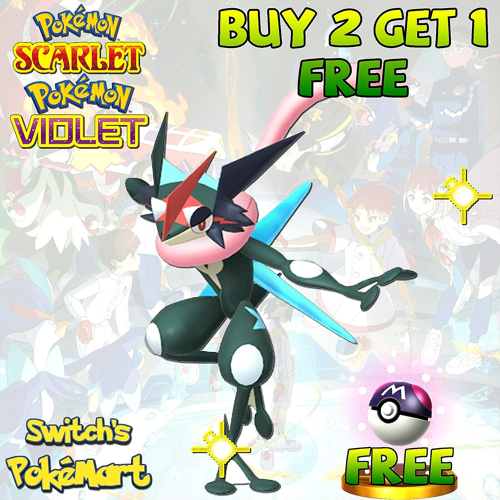 ✨ Shiny Pokemon Shiny Ash Greninja Max IVs Union Circle Free Master Ball ✨