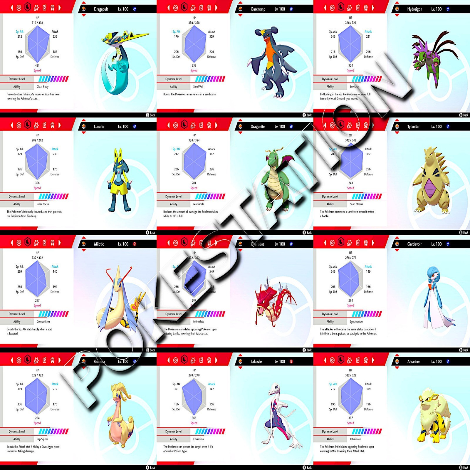PICK ANY x6 CUSTOM POKEMON BATTLE-READY ULTRA SQUARE SHINY 6IV SWORD AND SHIELD