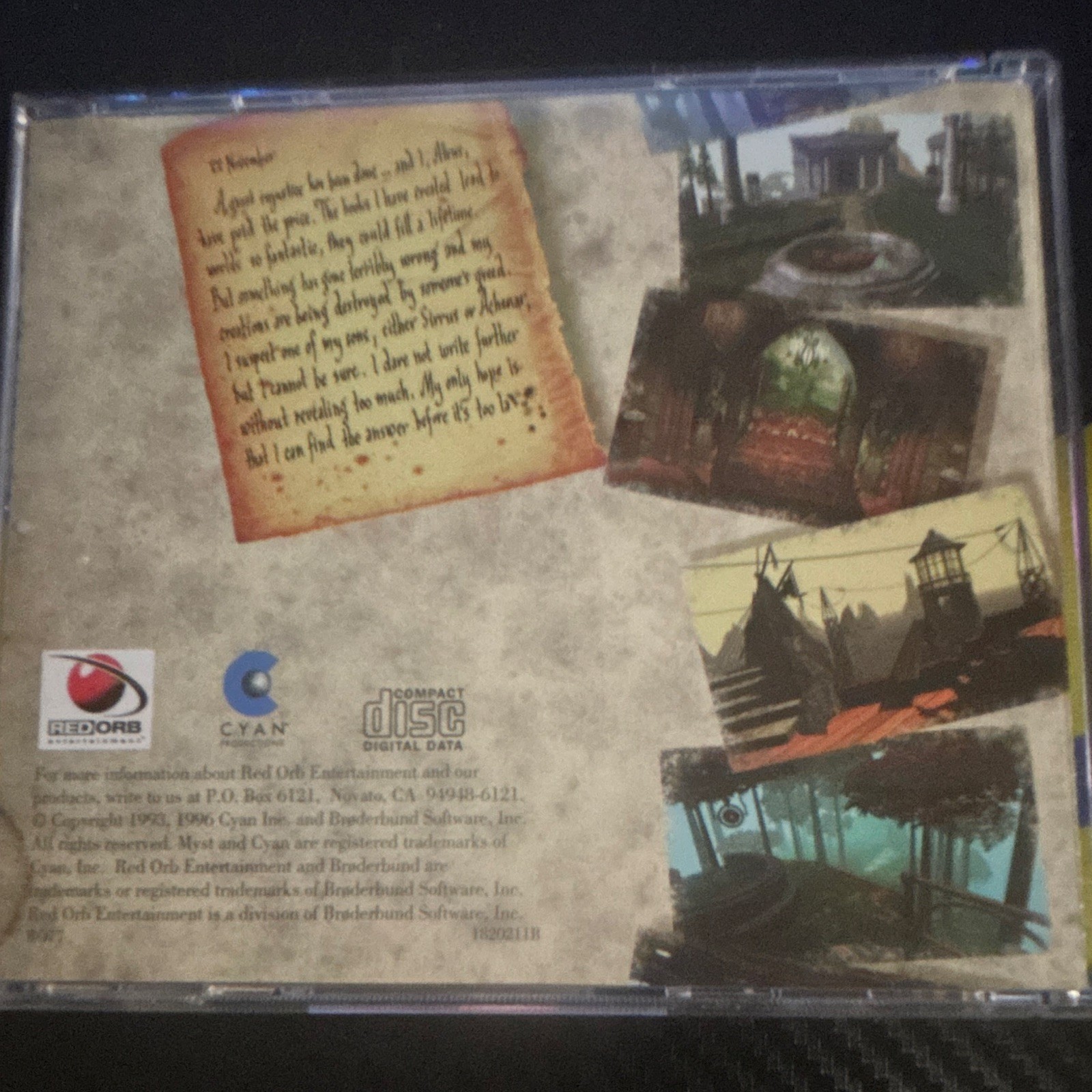 Red Orb Myst (PC) CD-ROM Action & Adventure 1996 K-A Manual Included