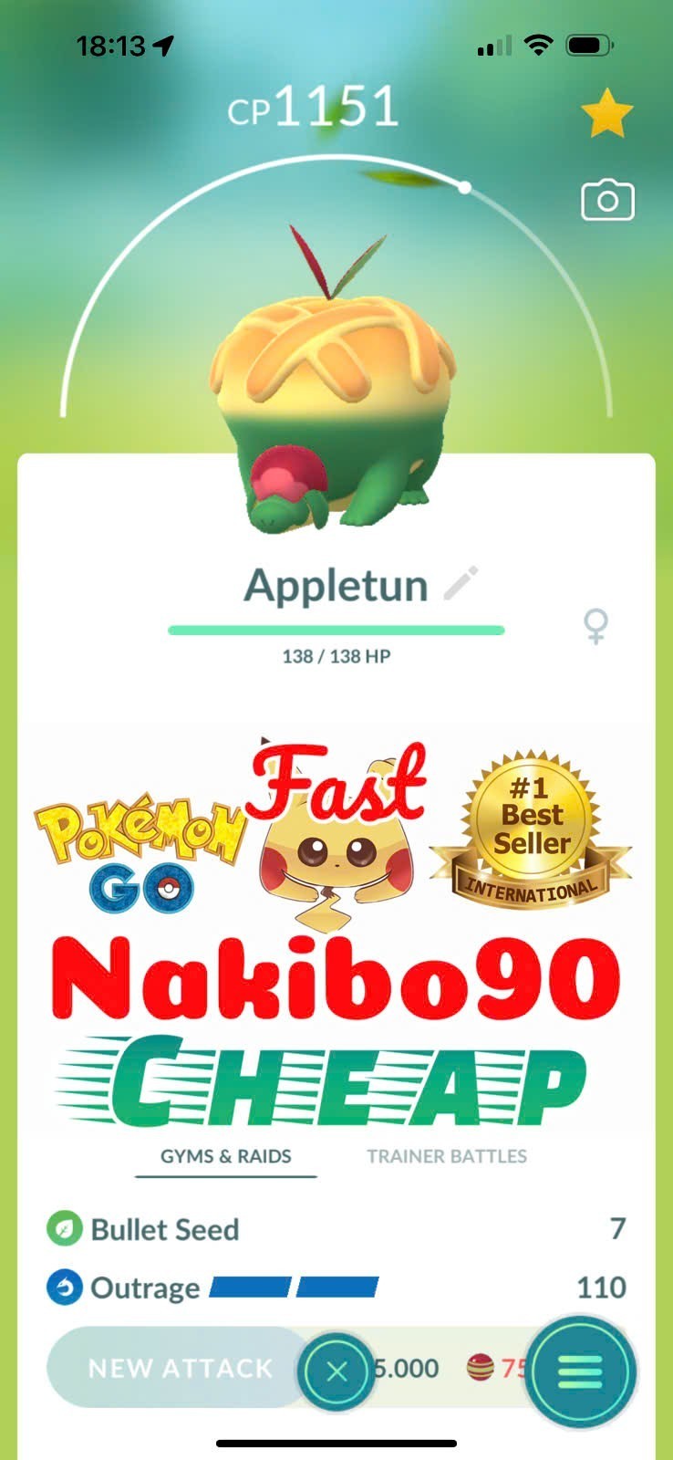 Pokémon Go – Appletun (Applin Evolve) – Tra de – Read description