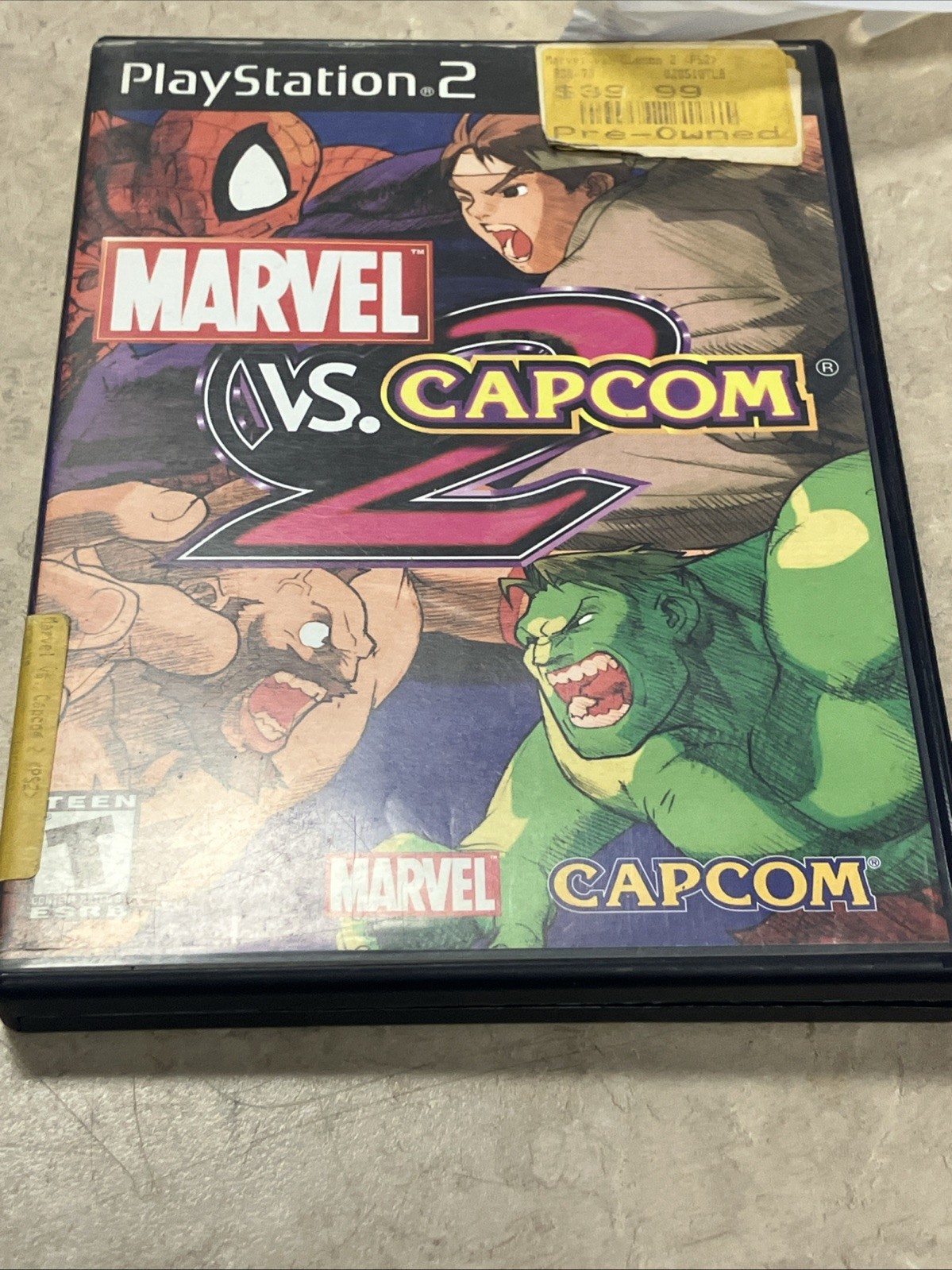 Sony Playstation 2 PS2 Marvel Vs Capcom 2 Disc + Case Broken & Tested