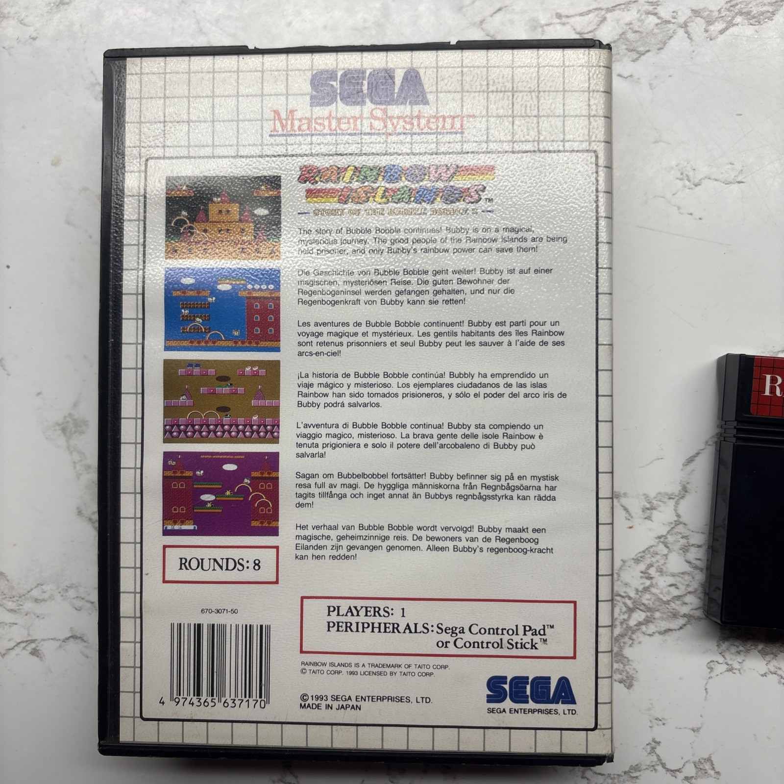 Sega Master System BUBBLE BOBBLE 2 Rainbow Islands PAL REGION FREE – Mint cart