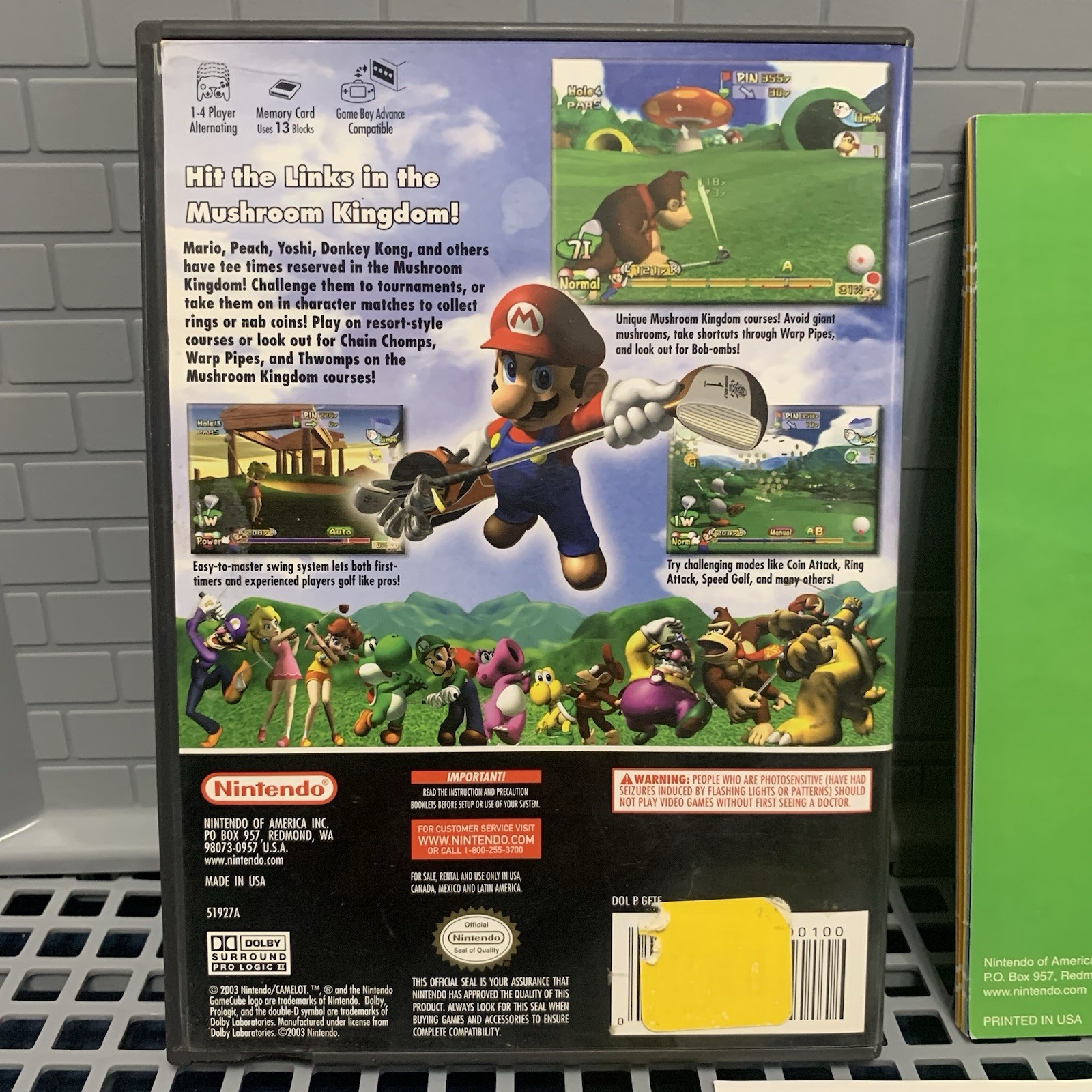 Mario Golf Toadstool Tour Nintendo GameCube 2003 Case and Manual No Game