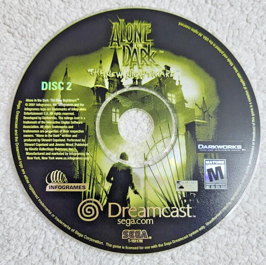 Alone in the Dark: The New Nightmare Sega Dreamcast Game Disc 2 Only, Tested!
