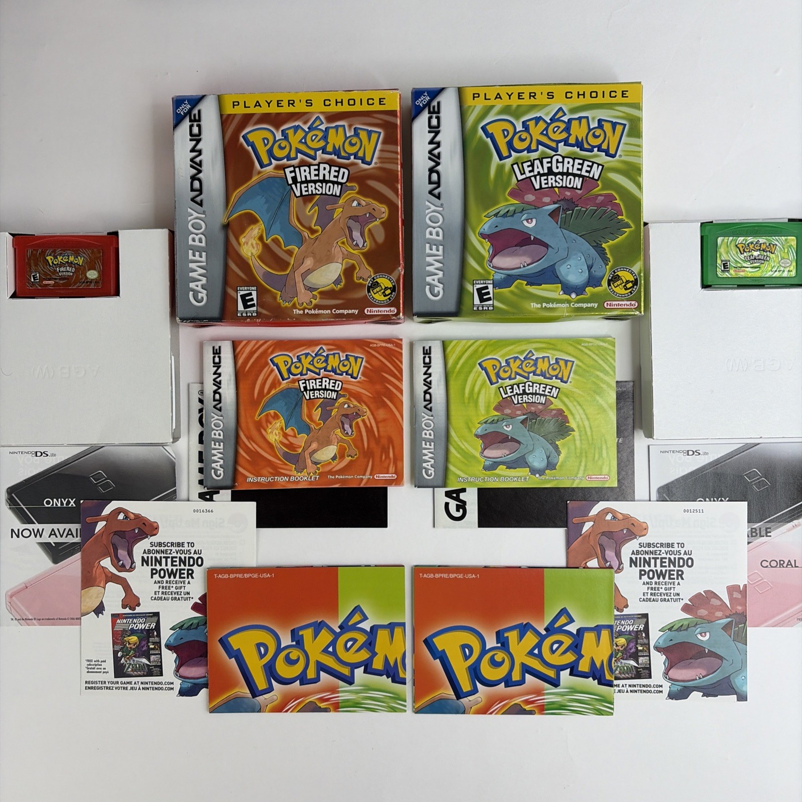 NICE Authentic Pokemon FireRed & LeafGreen COMPLETE Box Game Boy Advance GBA CIB