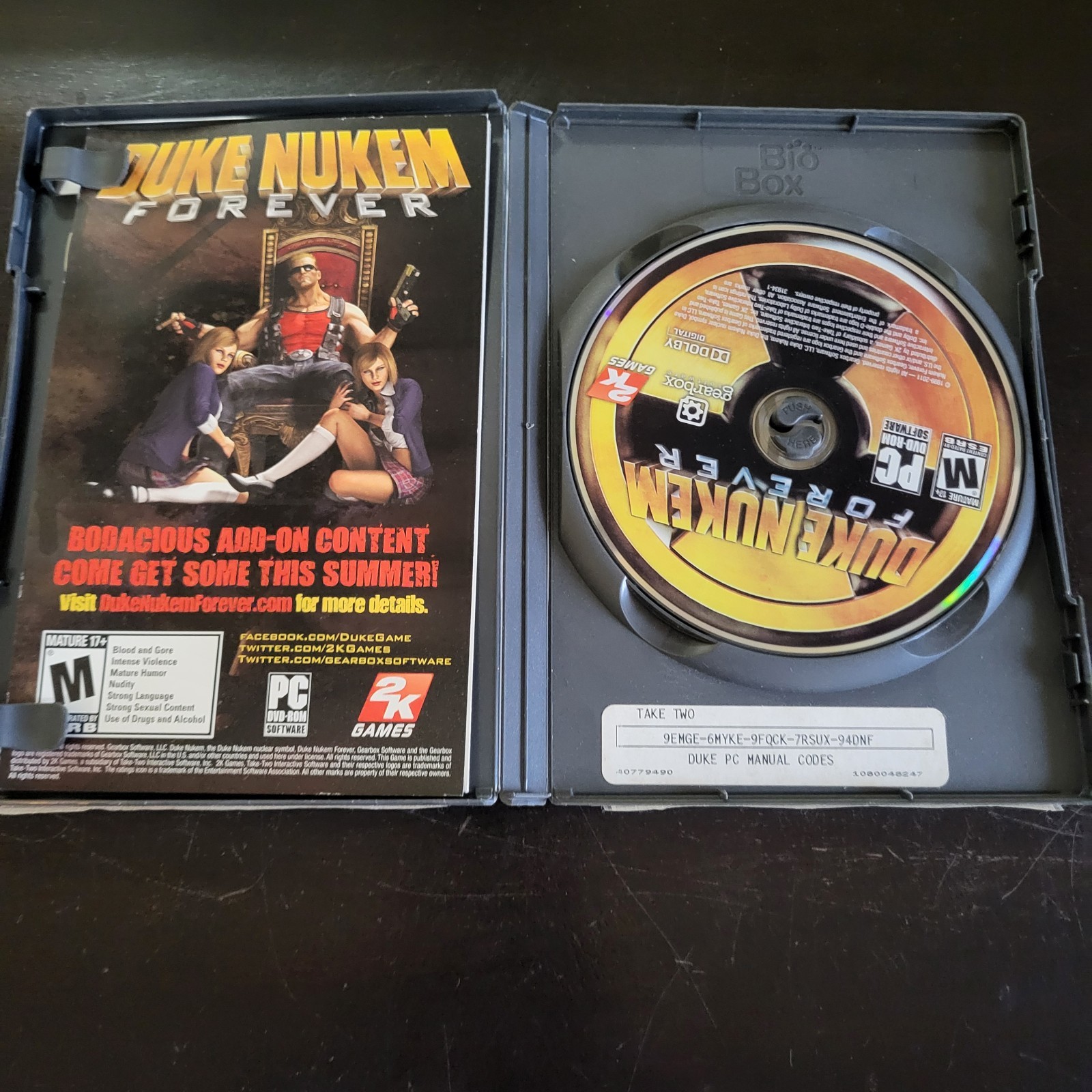 Duke Nukem Forever (PC DVD-ROM, 2008) Complete With Manual and Case