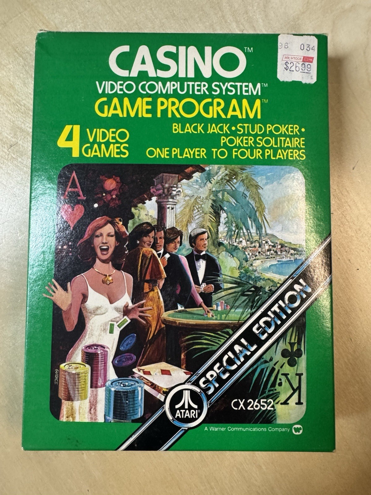 Atari 2600 Casino – Complete in Box (CIB) – Tested NTSC