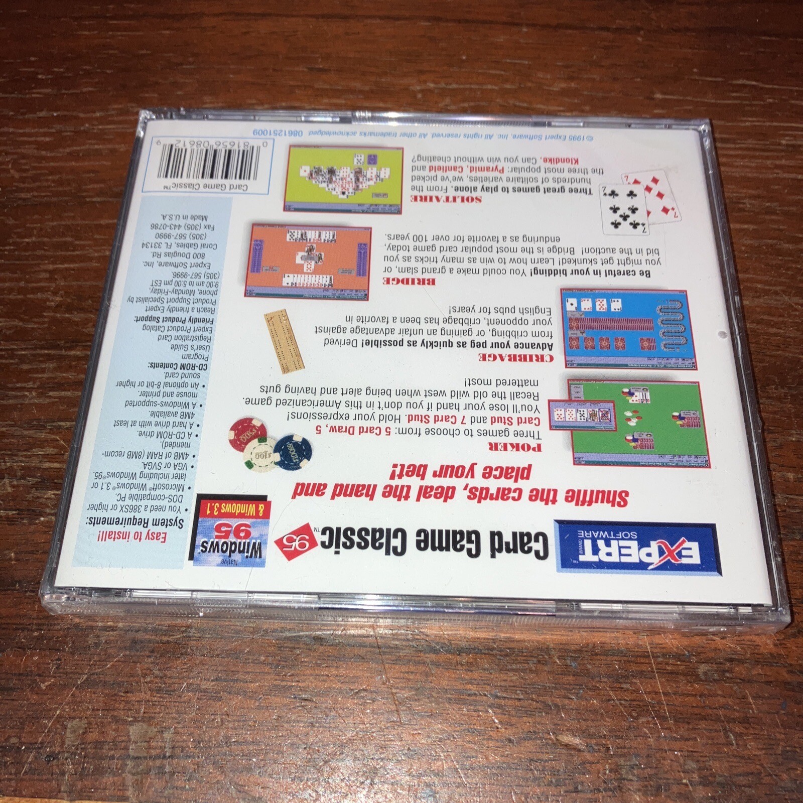 Card Game Classics (PC, 1995) – Expert Software – New Sealed Jewel Case Version