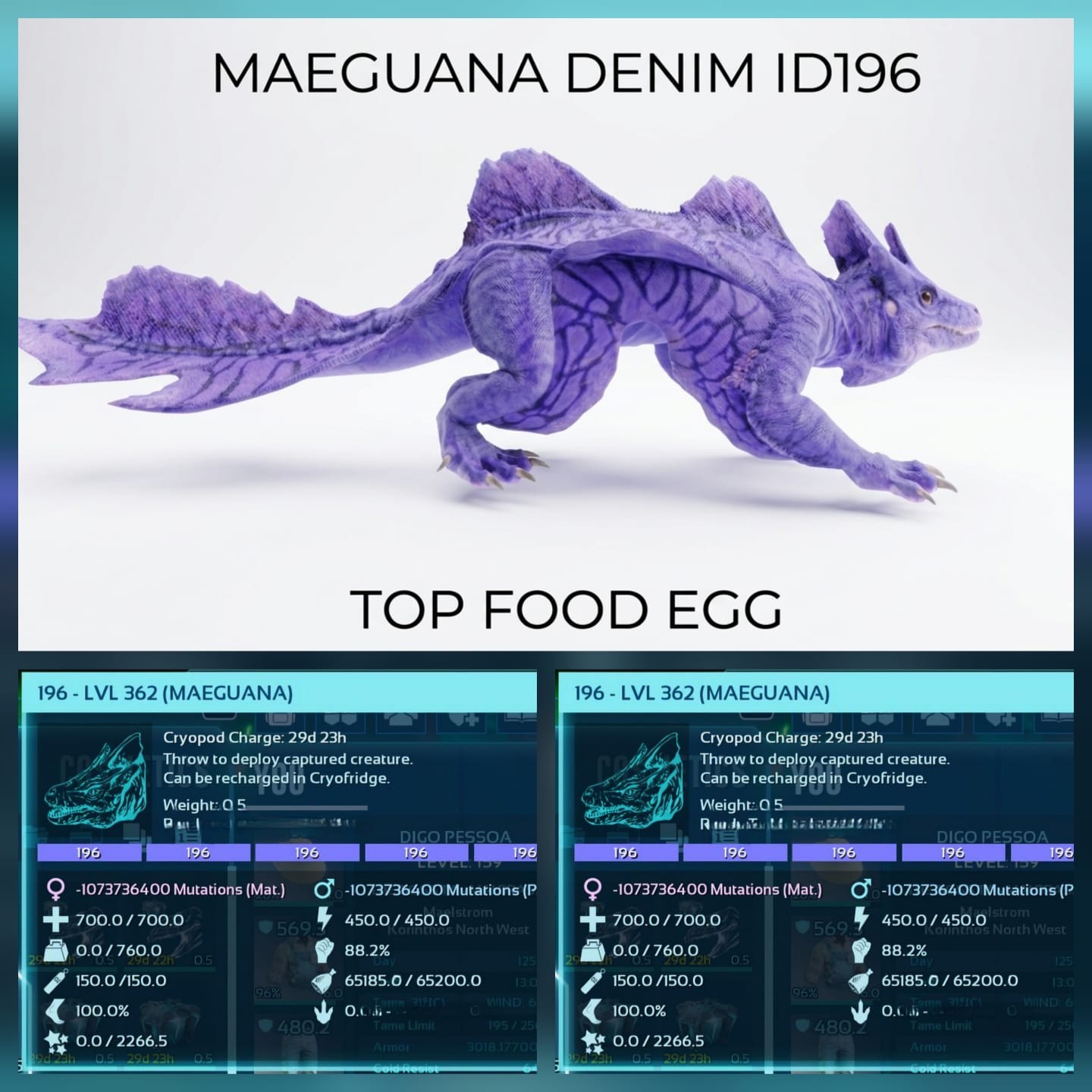 Maeguana TOP FOOD – EGG PAIR – Ark Survival Ascended Official PVE PC/XBOX/PS5
