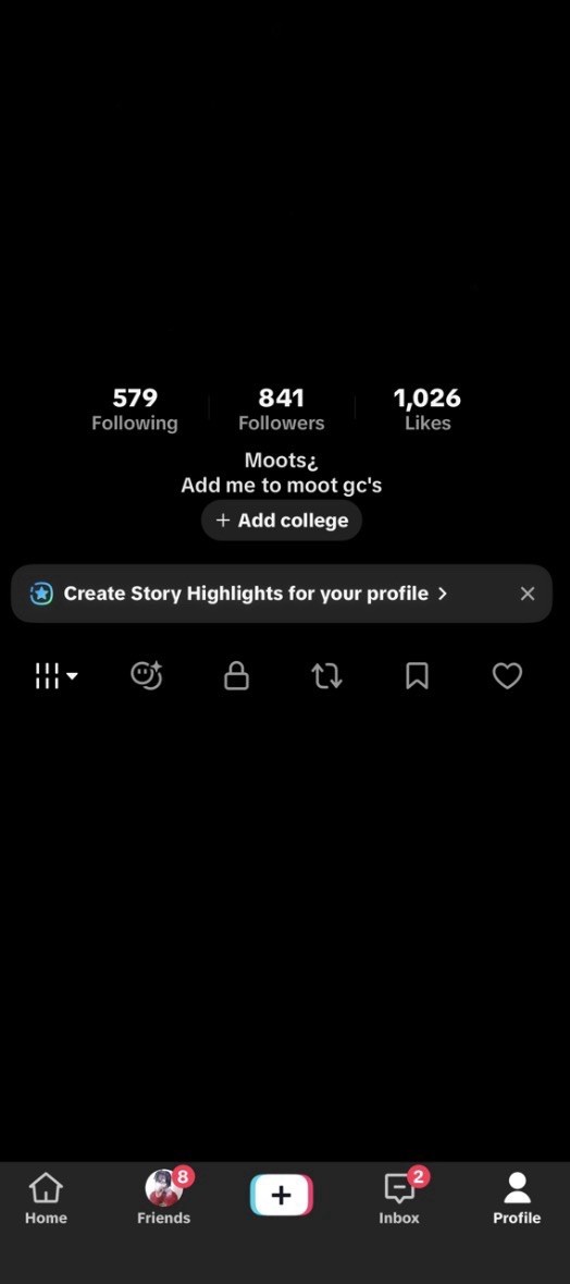 Tikt0k Account With 850 Followers