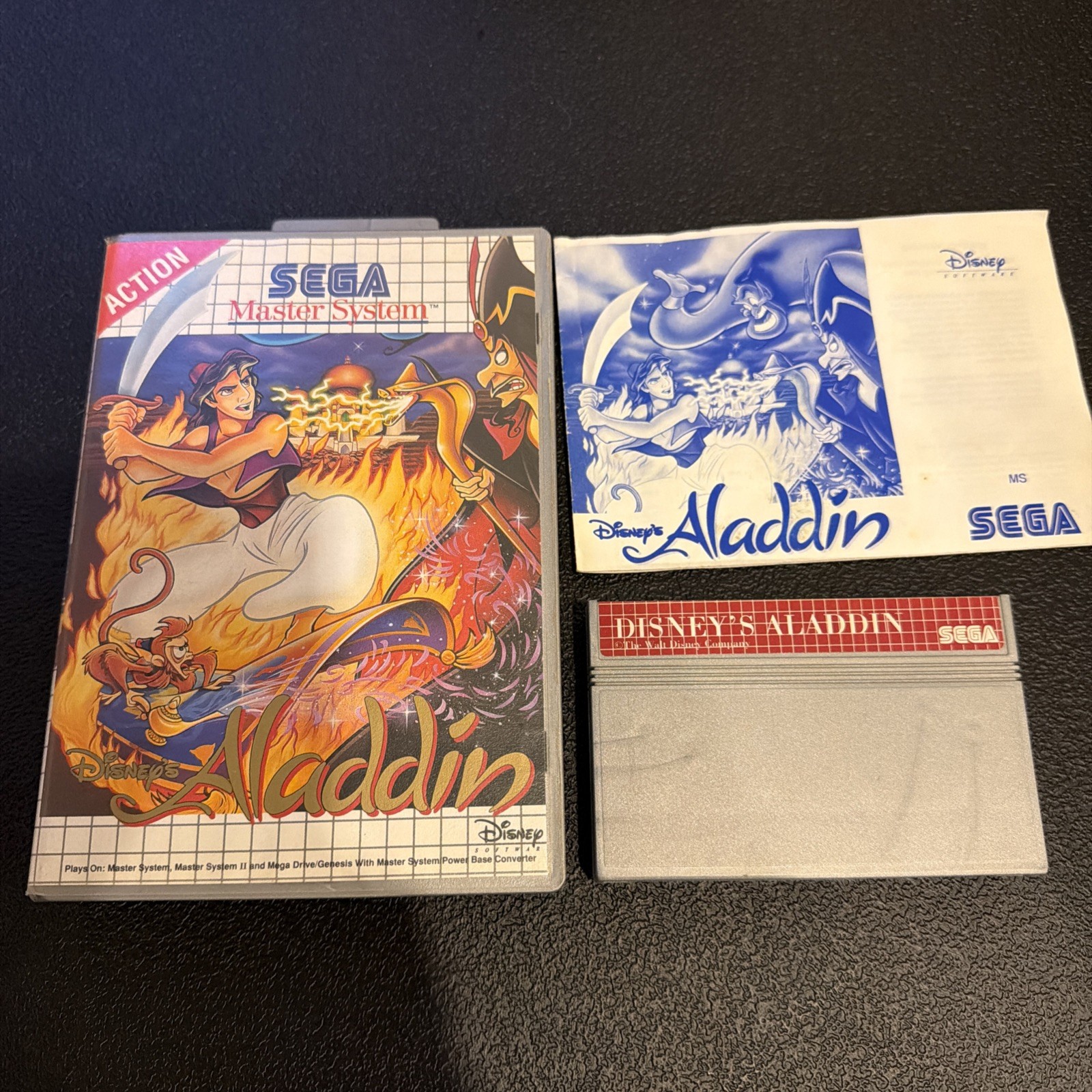 Disney’s Aladdin Sega Master System CIB Australia *Silver Box/Cart* US SELLER