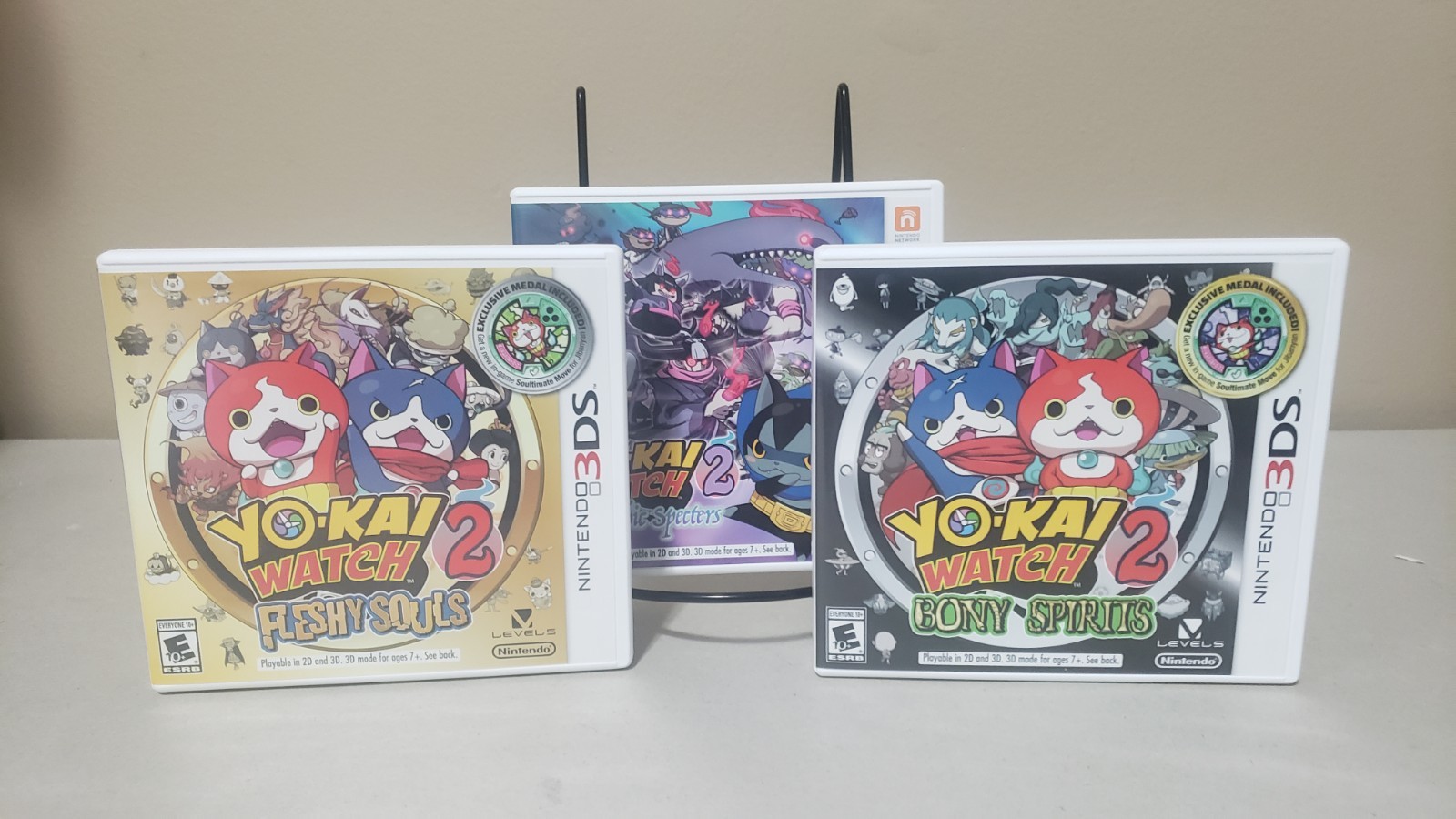 Yo Kai Watch 2 Psychic Specters Bony spirits fleshy souls cases Nintendo 3DS