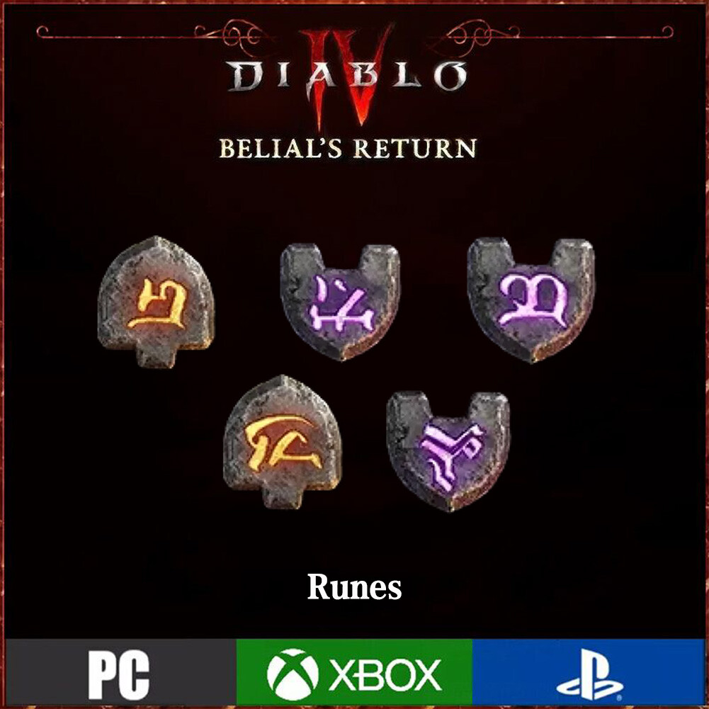 SEASON 8 DIABLO 4 Mythic Uniqes Rune Set &All Runes ✅ PC PS4 PS5 XBOX✅ DIABLO IV