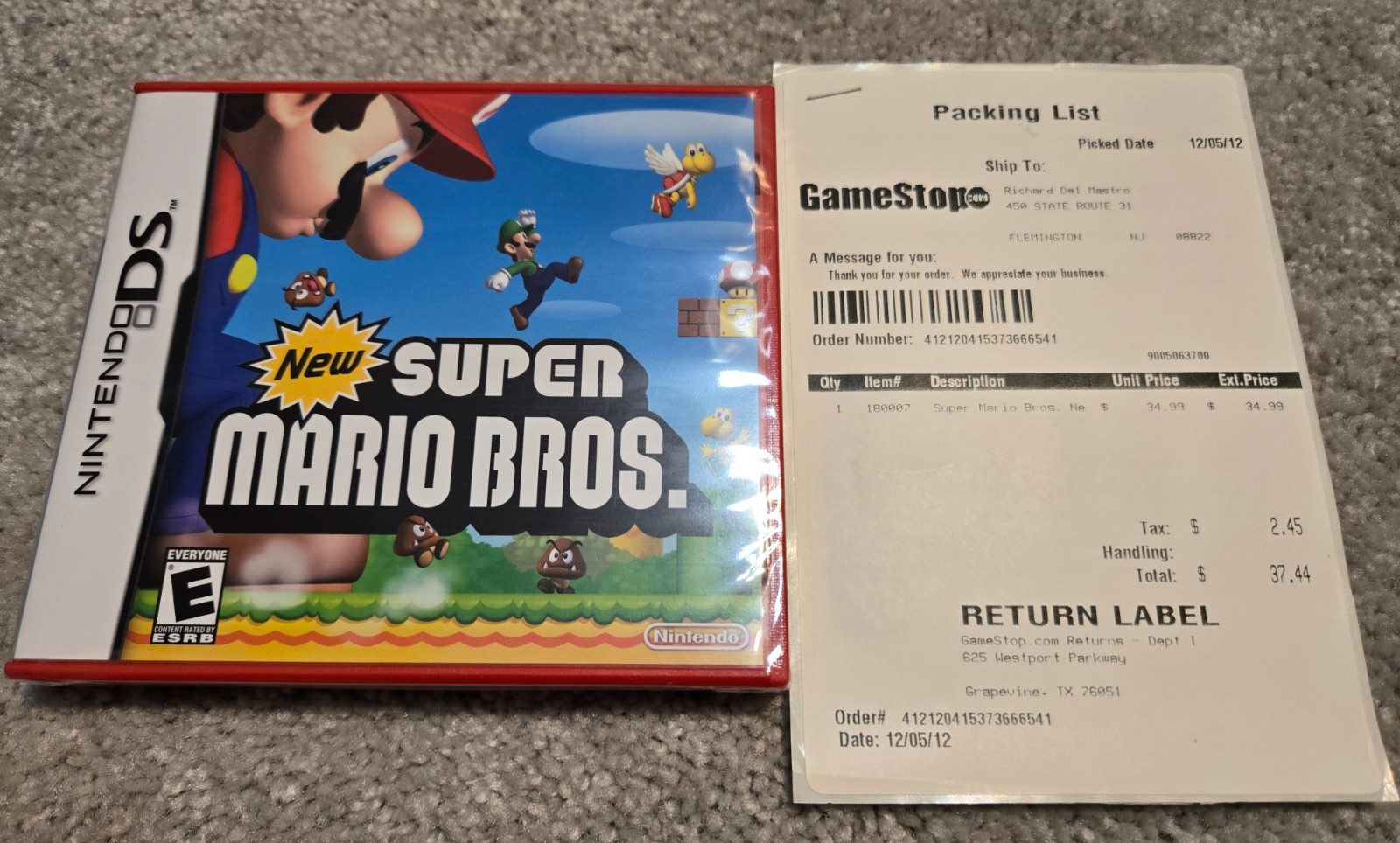 New Super Mario Bros Nintendo DS Red Case Brand New Sealed Excellent w/ Receipt!