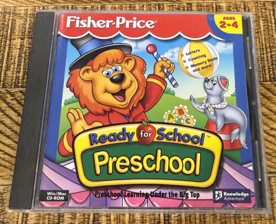 Fisher Price Ready For School: Preschool Windows MAC 1996 PC CD-ROM Ages 2-4