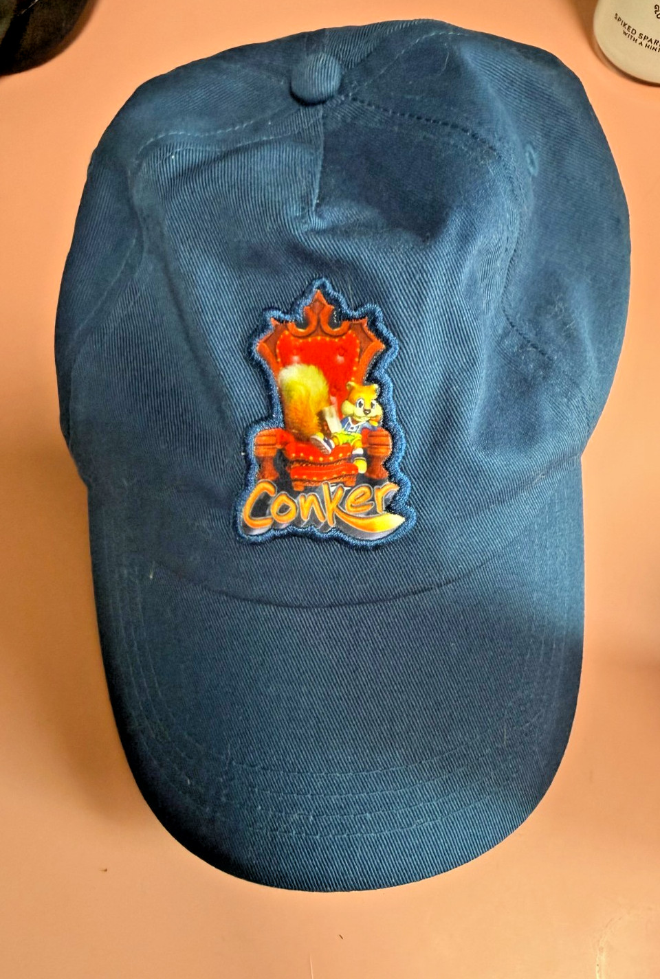 Conkers Bad Fur Day n64 Authentic Blue Baseball Hat by LootGaming