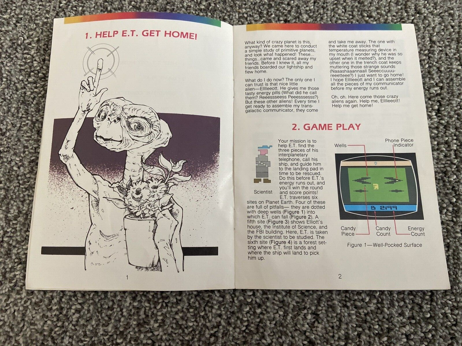 Atari 2600 E.T. with Directions 1982 Vintage Original READ