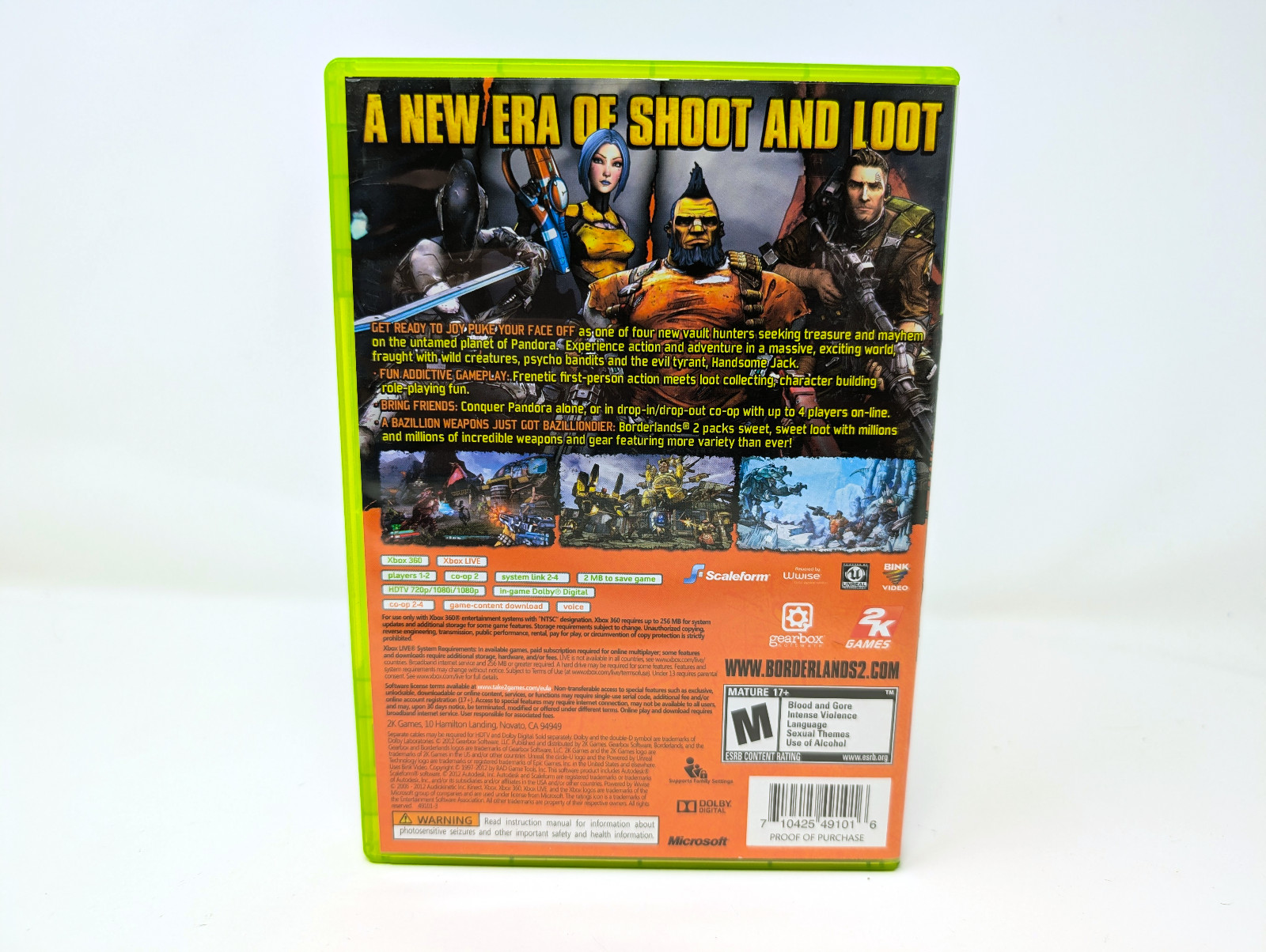 Borderlands 2 Xbox 360 Physical Disc Game with Original Case & Manual Tested
