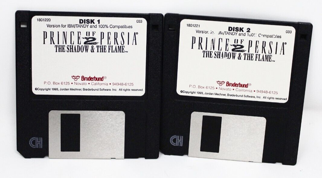 Prince of Persia 2: The Shadow & The Flame Trapezoid Big Box (Brøderbund, 1993)+