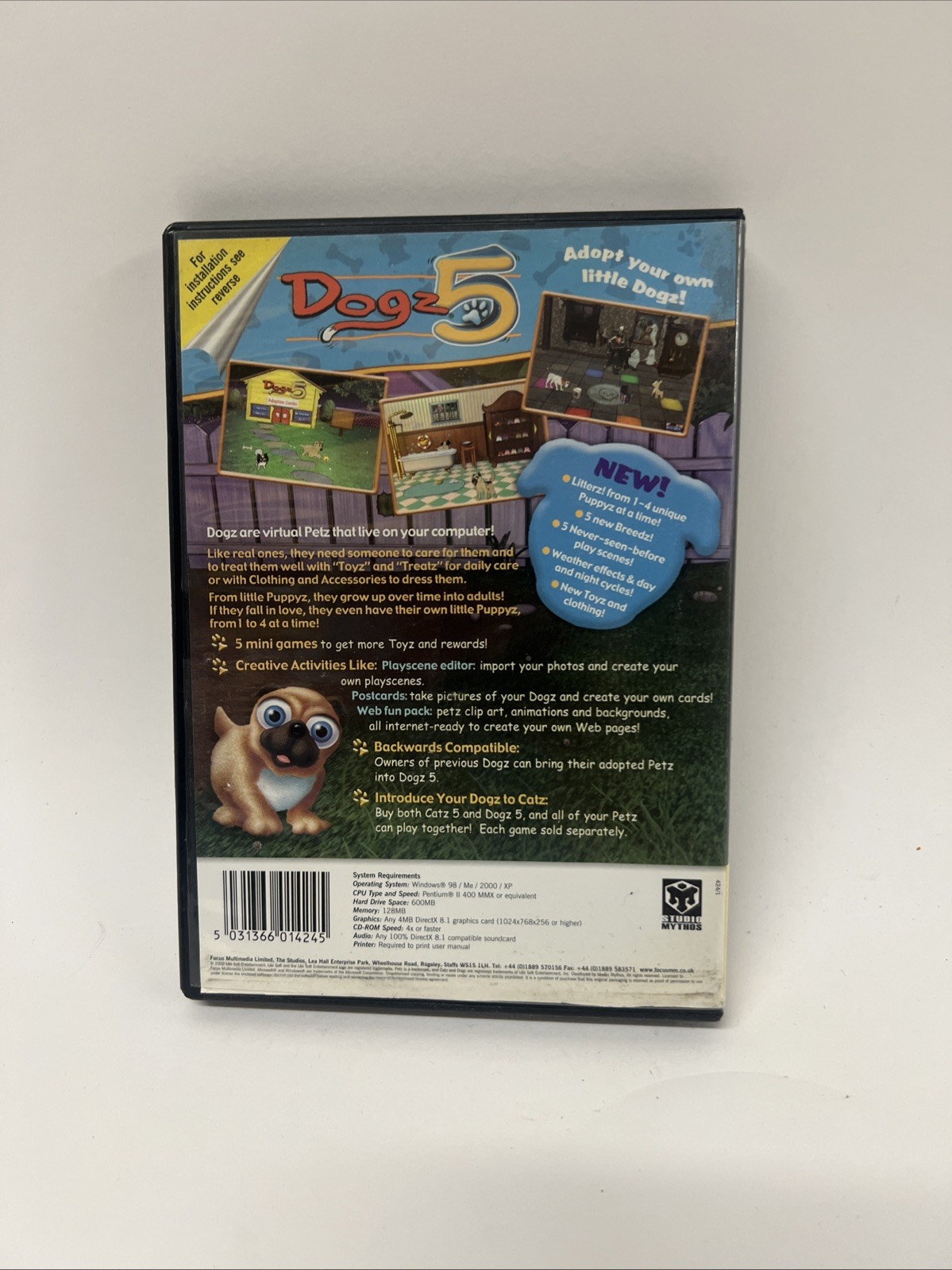 Petz Dogz 5 PC CD-ROM Game Complete Ubisoft Virtual Pet Simulation Windows