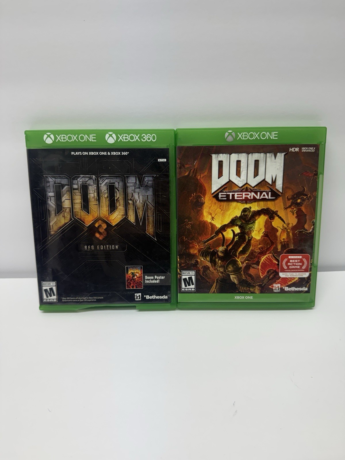 DOOM BFG Edition + DOOM Eternal Xbox One Xbox 360 Tested Working Lot