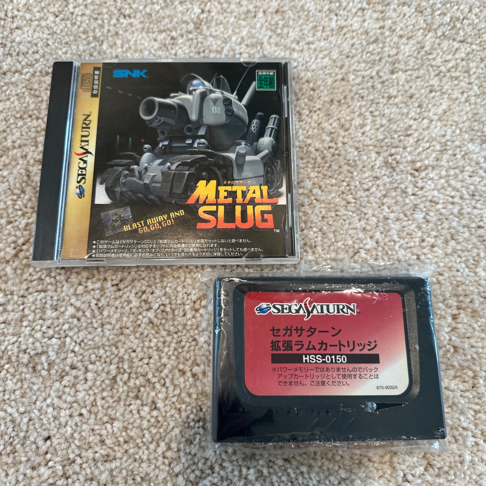 SNK Metal Slug Sega Saturn 1996 NTSC-J (Japan) Shooter Game w/ Manual + Ram Cart