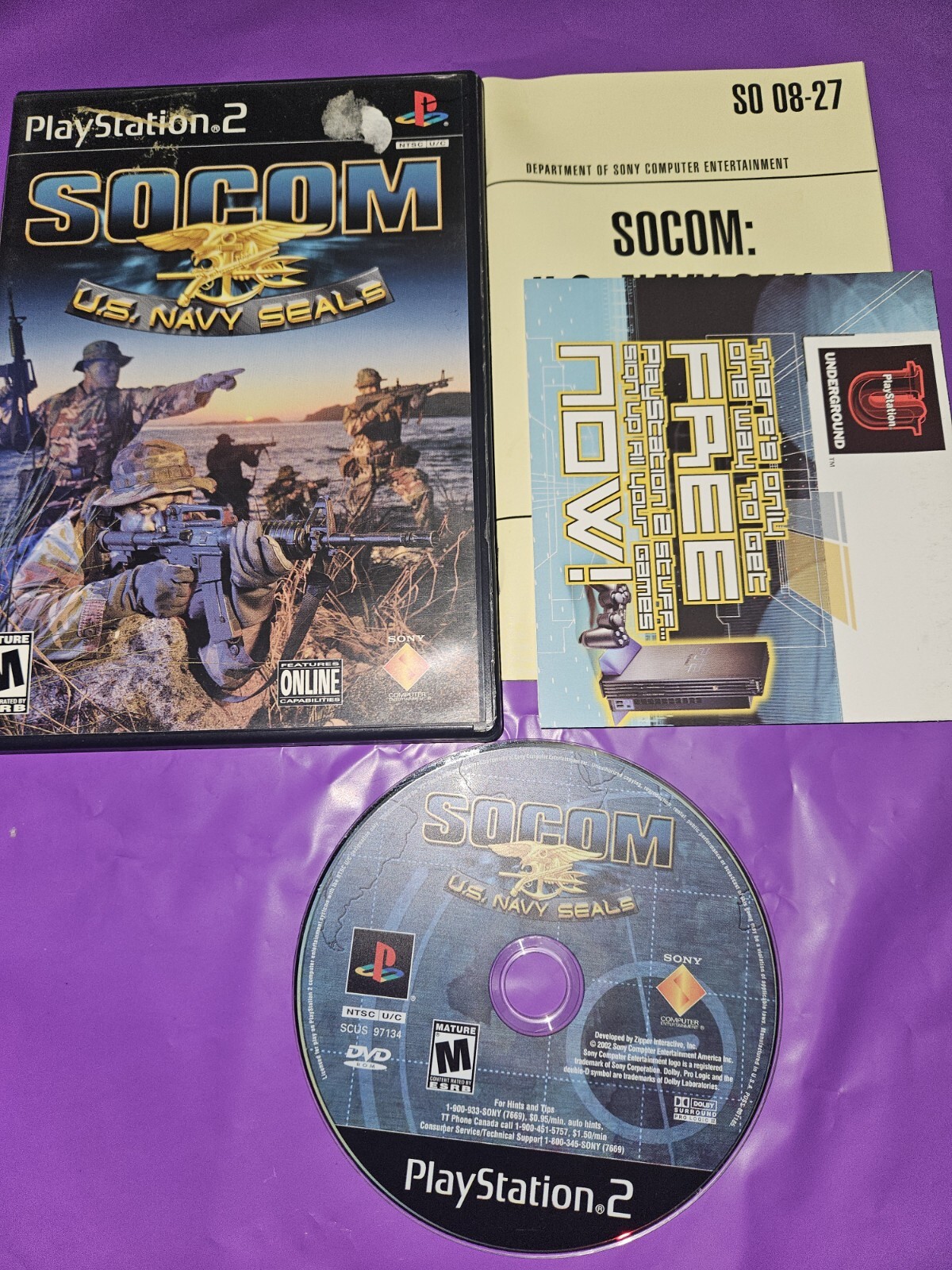 SOCOM: U.S. Navy SEALs (Sony PlayStation 2, PS2) Complete w/ Manual Black Label