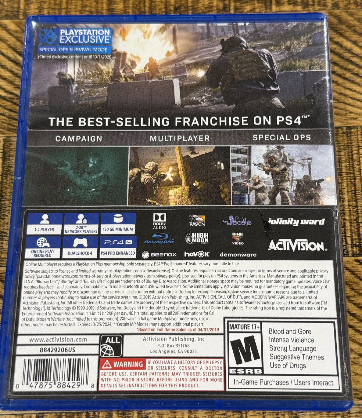 Call of Duty: Modern Warfare (Sony PlayStation 4, PS4, 2019) FAST SHIPPING