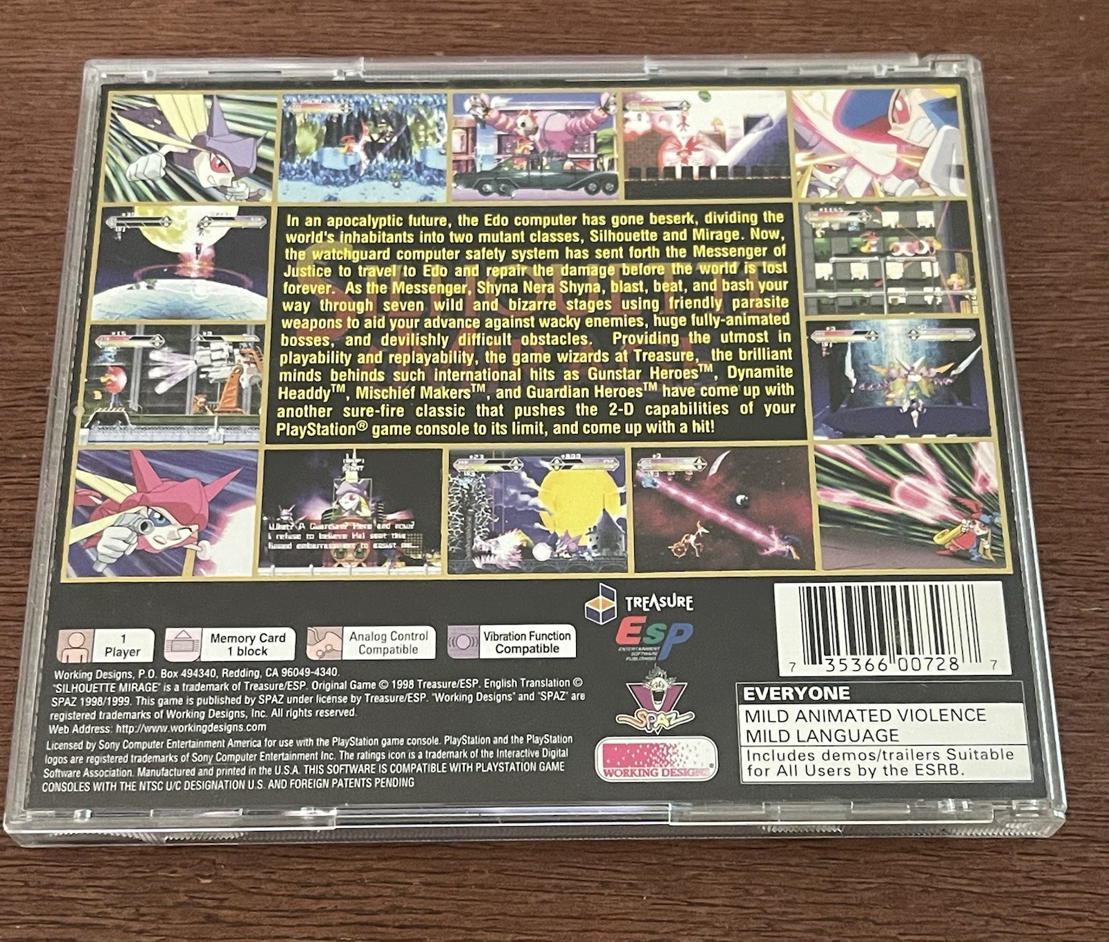 Silhouette Mirage CIB Complete Sony PlayStation 1 PS1 Clean Tested Working