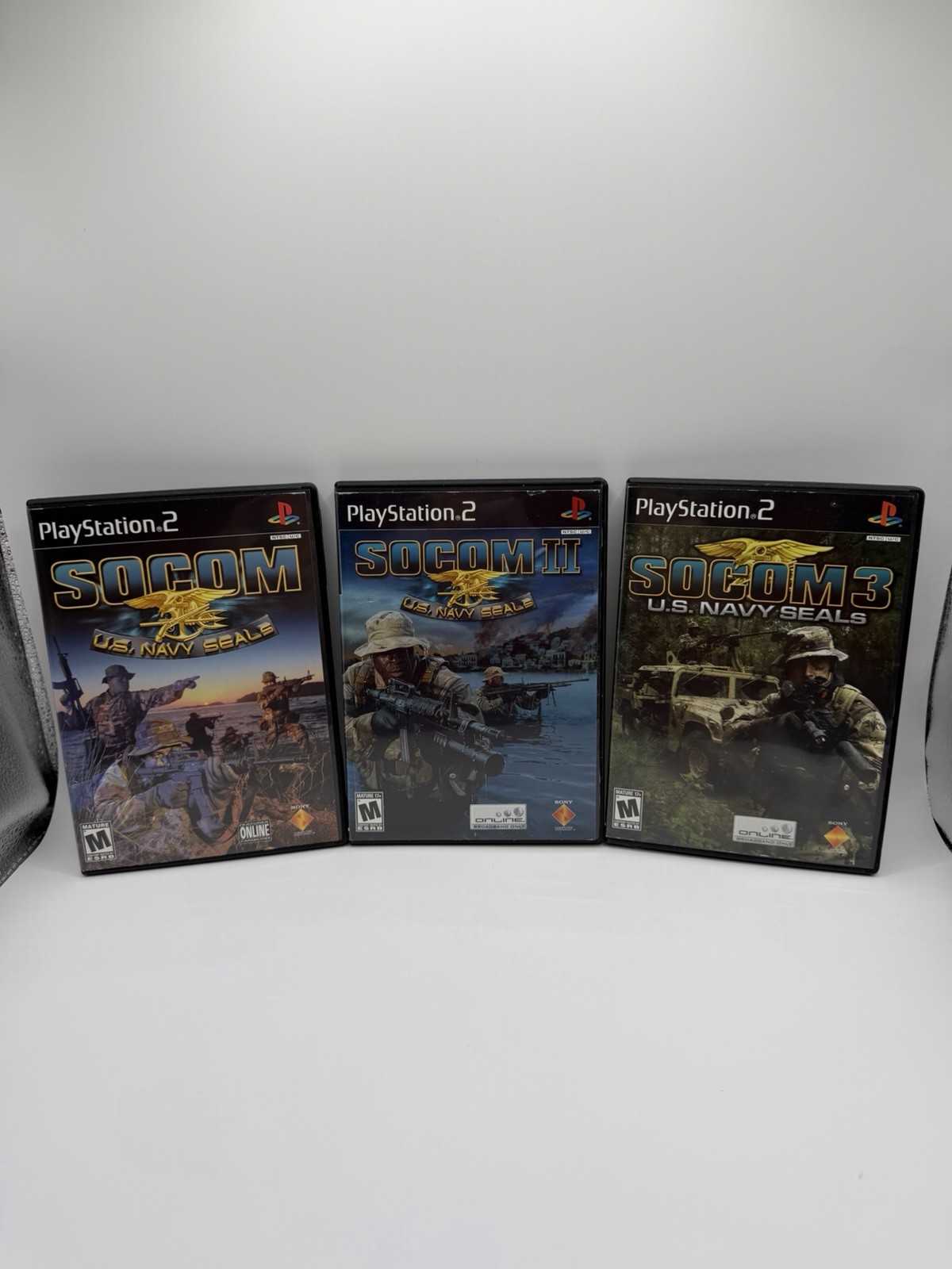 SOCOM: U.S. Navy SEALs Bundle – SOCOM 1, 2 , 3 PlayStation 2 PS2 CIB Tested