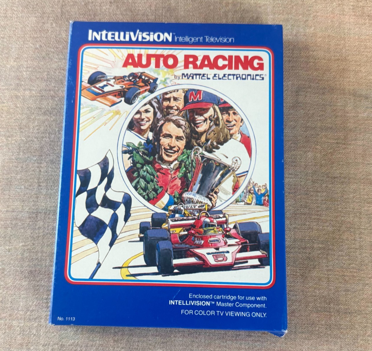 Auto Racing Intellivision (1980) – Complete in Box w/ Manual & Controller Overla