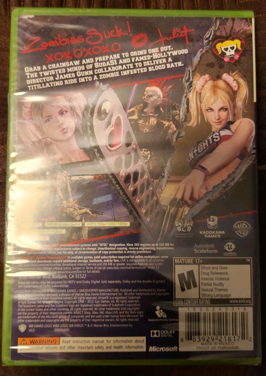 Lollipop Chainsaw New In Protective Case (Microsoft Xbox 360, 2012)