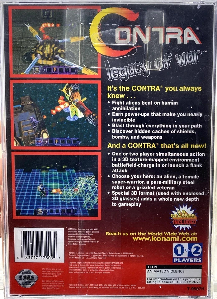 Contra: Legacy of War Sega Saturn Brand New 1997 Factory Sealed VGA Graded 85