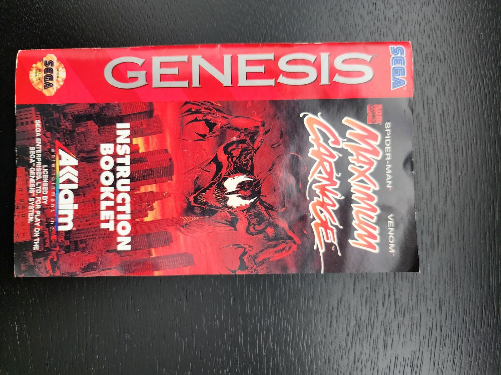 Spider-Man & Venom: Maximum Carnage Sega Genesis CIB Tested RARE Red Cartridge