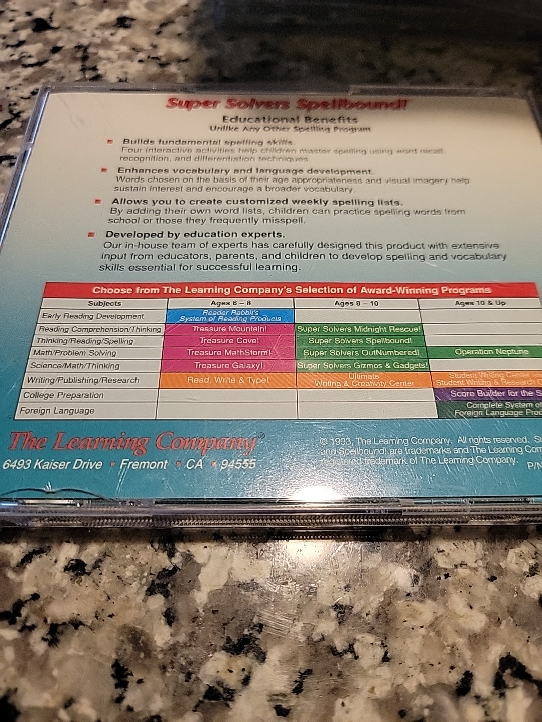 SUPER SOLVERS SPELLBOUND The Learning Company CD-ROM 1996 Ages 7-12 Education