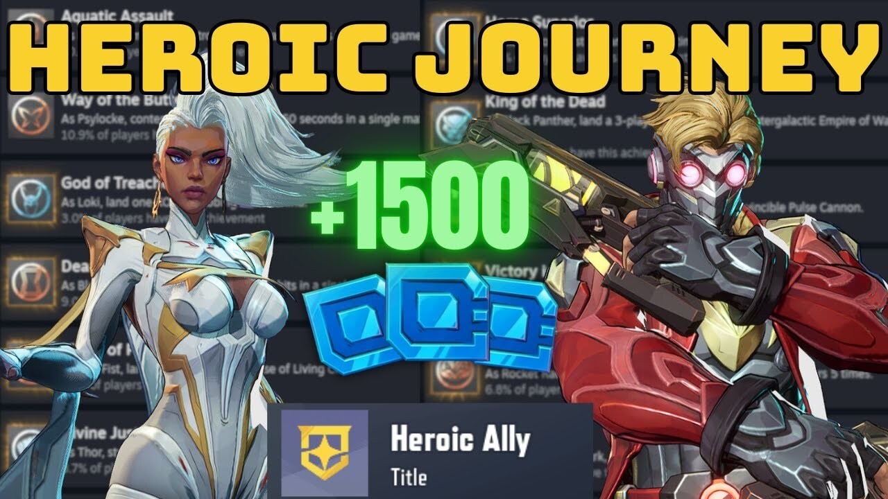 Marvel Rivals ALL HEROIC JOURNEY Achievements REWARDS Service completion PS5-PC