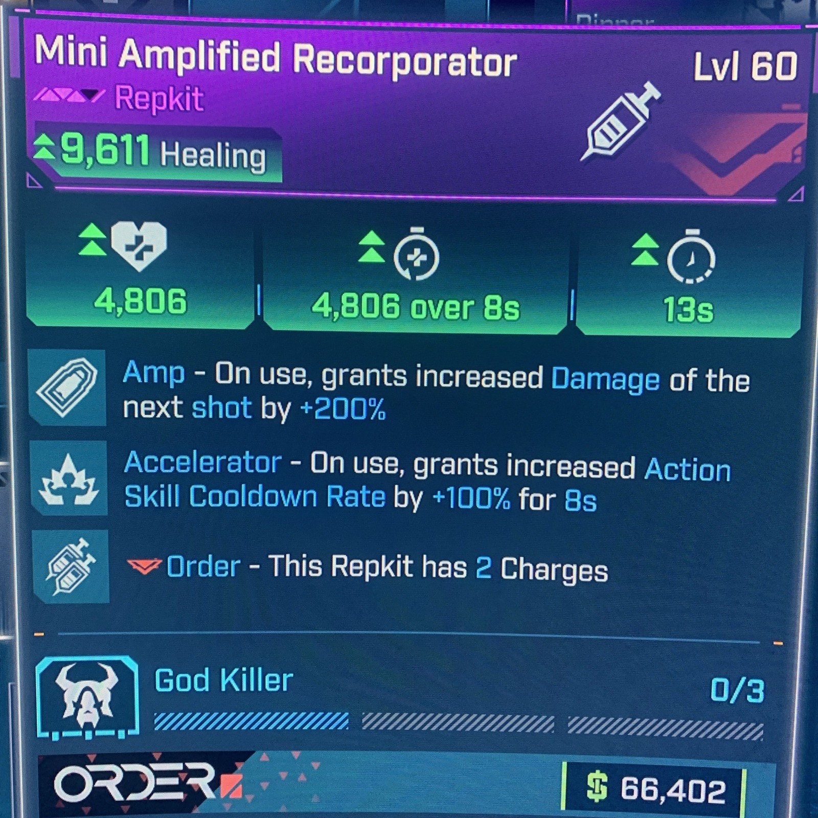 Borderlands 4⭐️LVL 60 GOD ROLL AMP/ACCELERATOR MINI REPKIT⭐️All PLATFORM